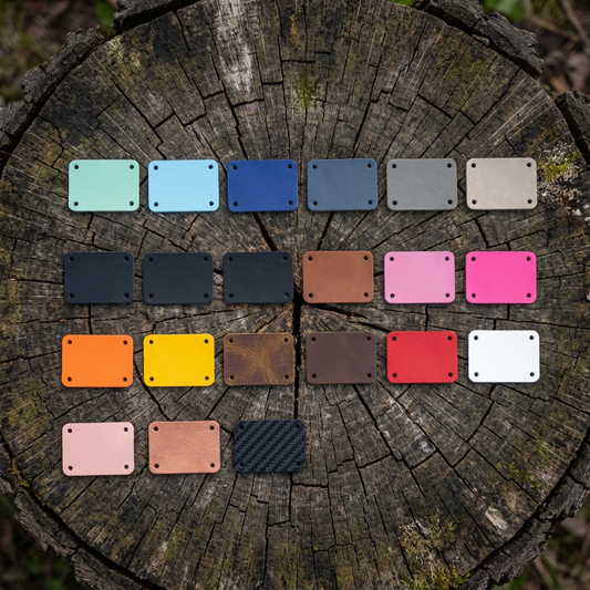 Keinonahkainen ompelumerkki 5 kpl Regular omalla tekstillä