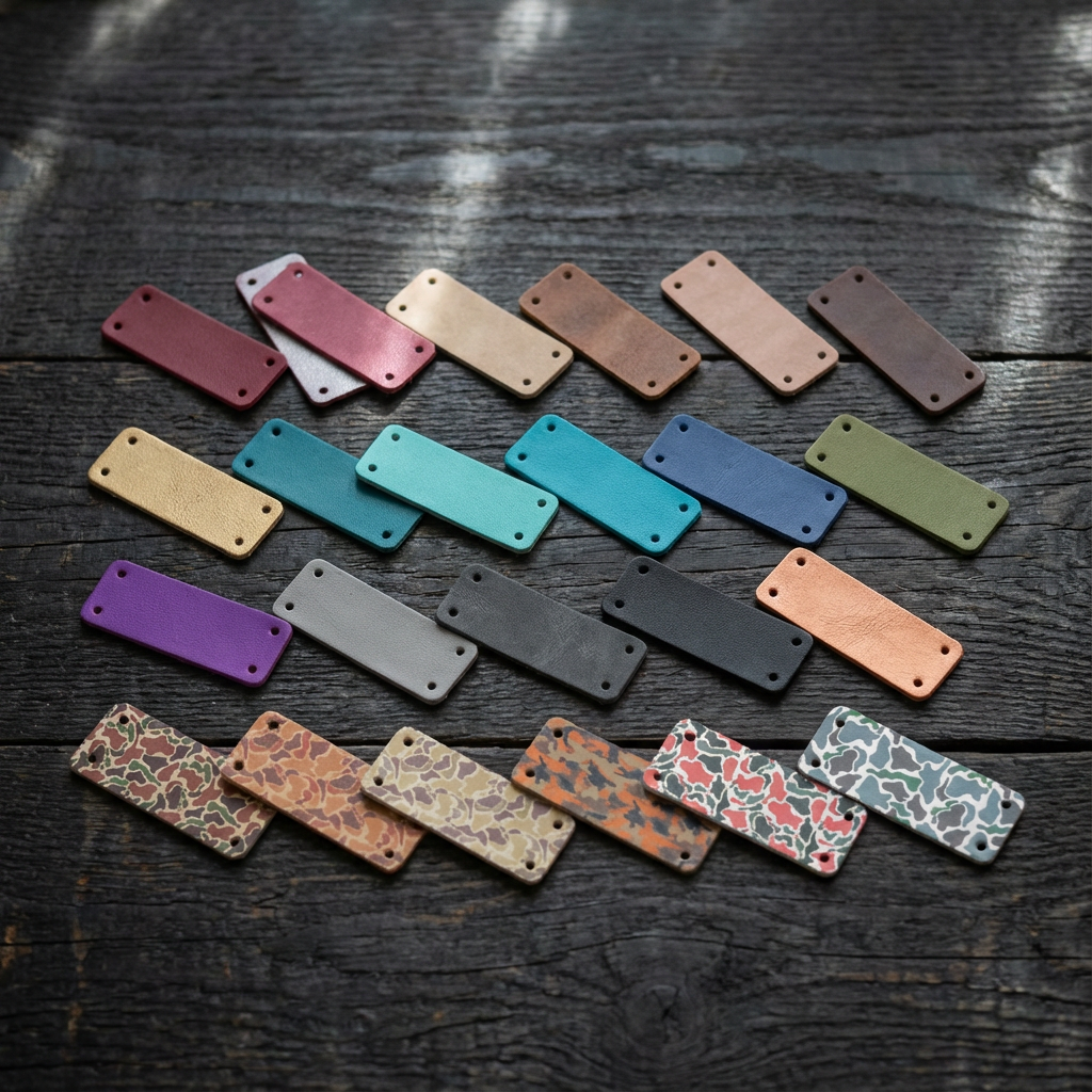 Keinonahkainen ompelumerkki 5 kpl Premium omalla tekstillä