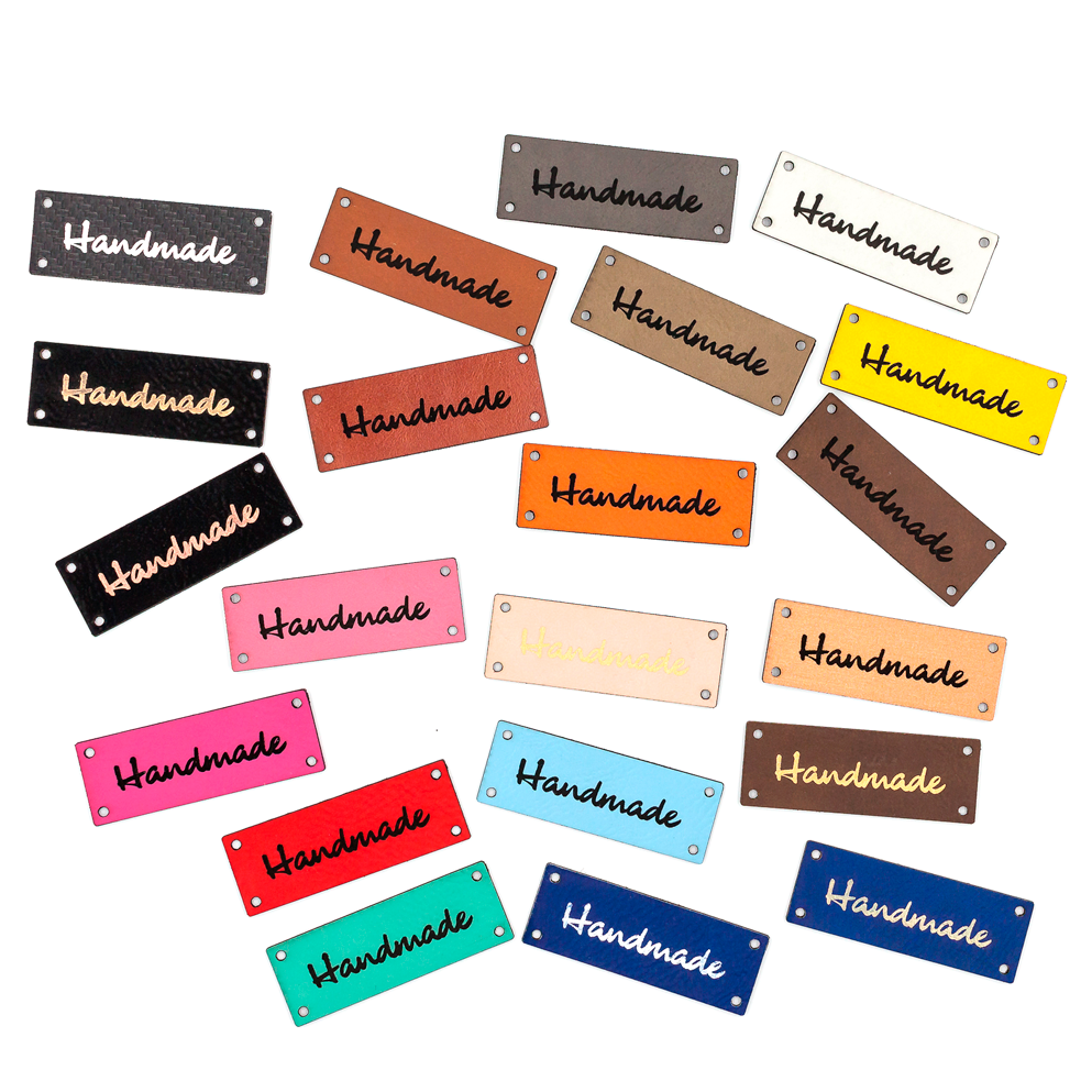 Keinonahkainen ompelumerkki 5 kpl Regular omalla tekstillä