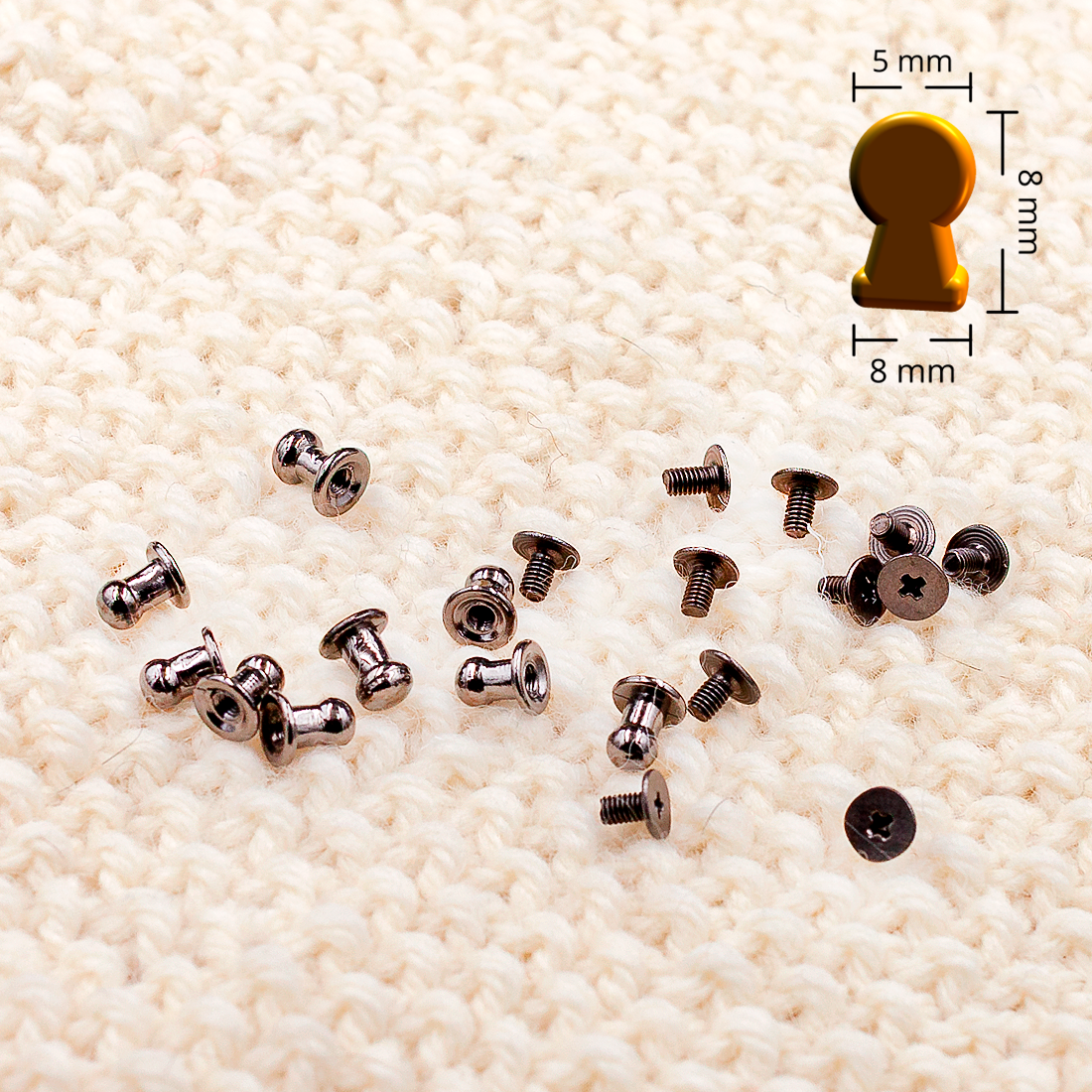 Ruuviniitti grafiitinharmaa pallopää