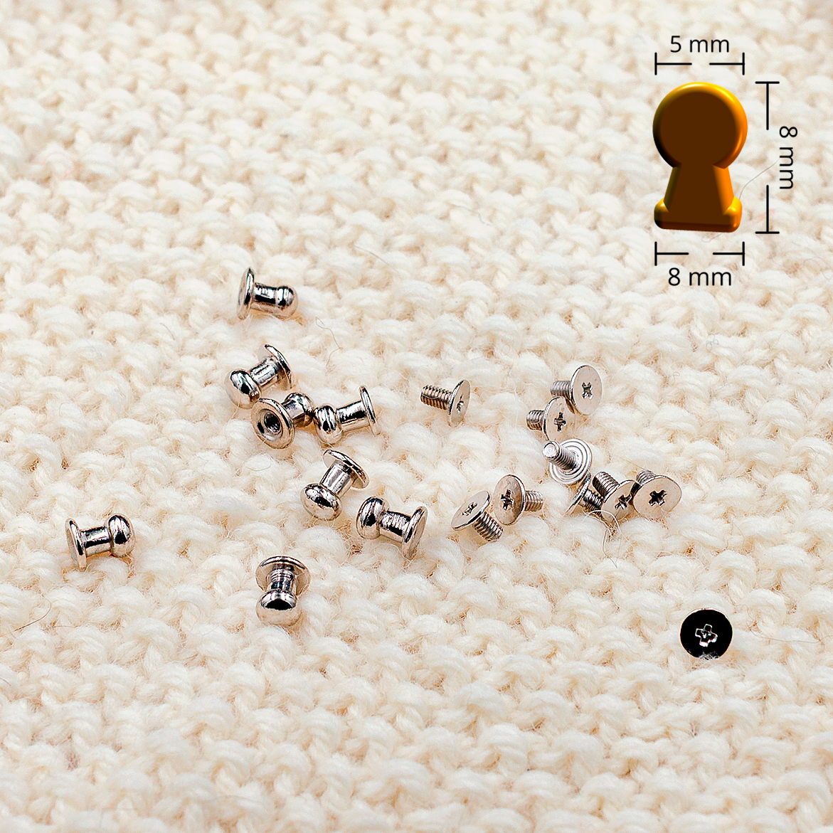 Ruuviniitti hopea pallopää